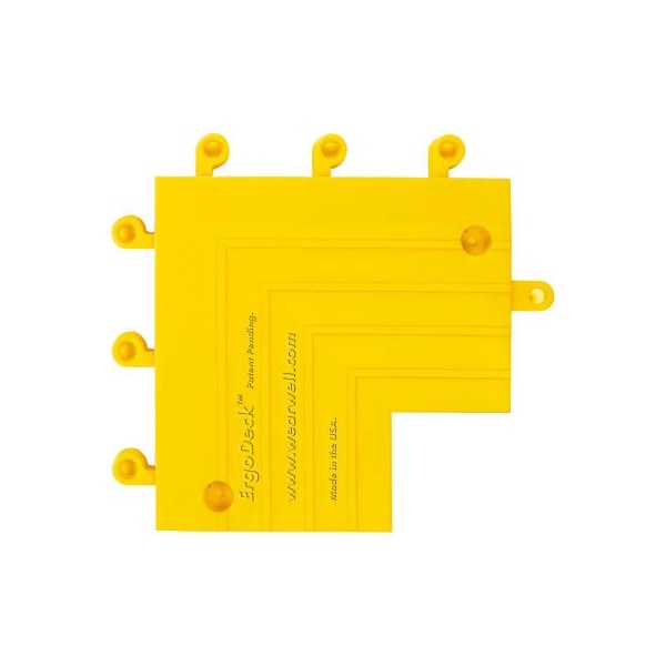 Tennesee Mat Co Wearwell ErgoDeck Heavy Duty Inside Corner 7/8in Thick 9in x 9in Yellow 560.78x6x9x9YL - main